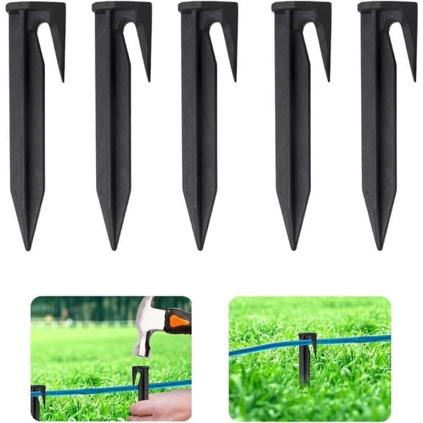 Festepinner for avgrensningskabel, gjester, plener - 100 festepinner, 8,5 cm