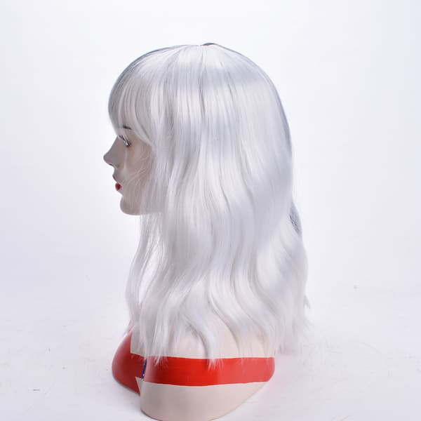 #Short Curly Women's Wig with Full Bangs, Shoulder Length#