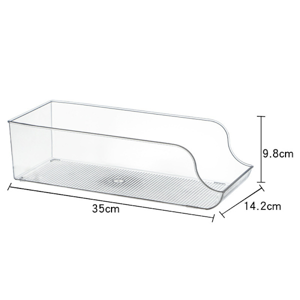 Matförvaringslåda, kylskåp, läskburksförvaring, transparent, 2-pack