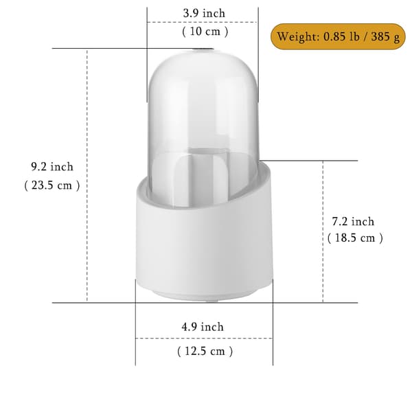 Sminkborsthållare med lock, roterbar transparent akrylkopp 24 cm