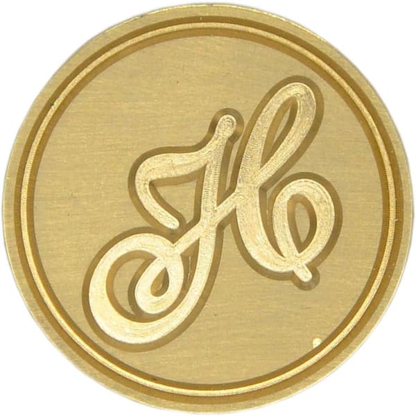 Voksseglstempel bokstav A-Z, alfabet initialseglstempel for jule- og takkekort, bryllupsinvitasjon W-S-2 (bokstav H) -