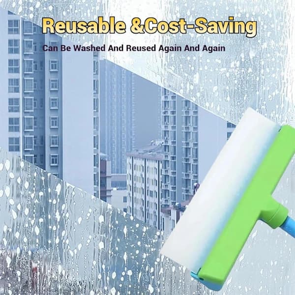 Silicone Window Squeegee with Ergonomic Non-Slip Handle and Streak-Free Blade for Windows, Mirrors, Shower Doors, Glass