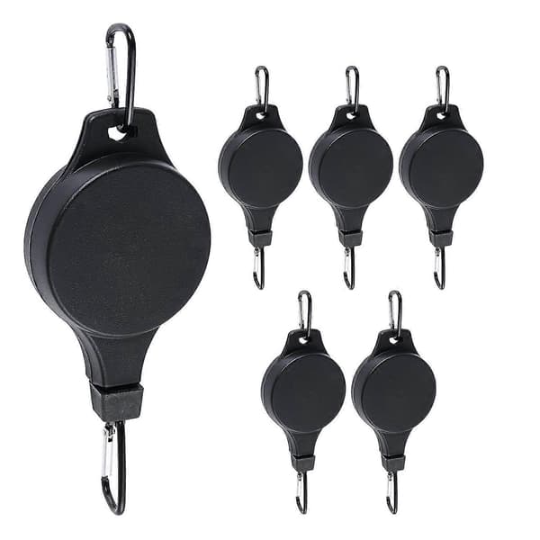 6-pack Plant Pulley Retractable Hanger Easy Access Plant Pulley Adjustable Height Wheel for Hanging