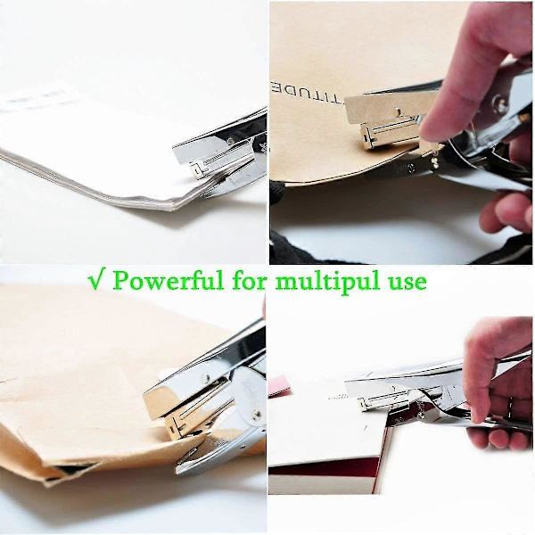 Plier Stapler Heavy Duty Office Stapler Handheld 20-Sheet Stapler Paper Stapling Machine with 2000 Staples, Silver