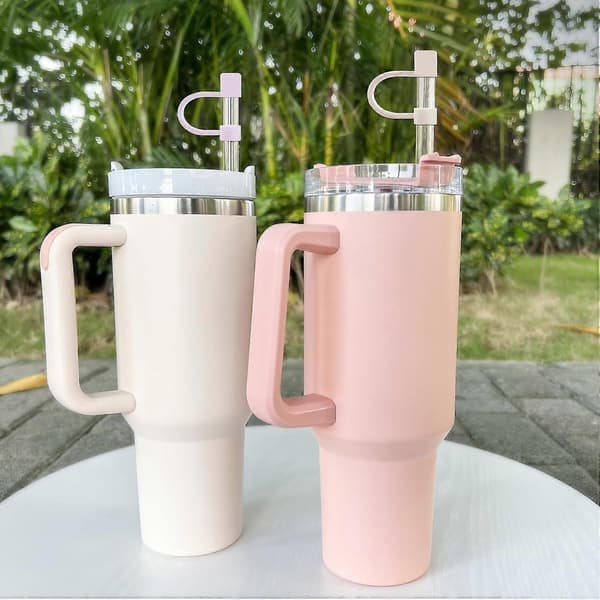 5-pack Silicone Straw Lids - Dustproof Straw Covers for 40 oz Glasses and Water Bottles
