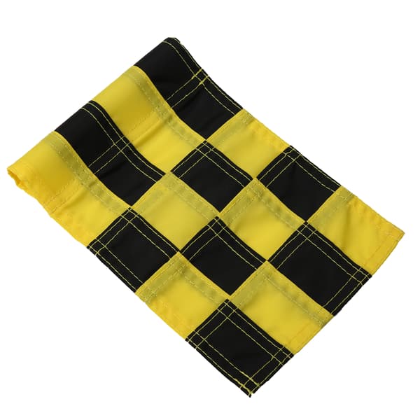 Checkered Garden Practice Golf Hole Pole Cup Flags Golf Putting Green Flags Flagpoles (Black & Yellow)