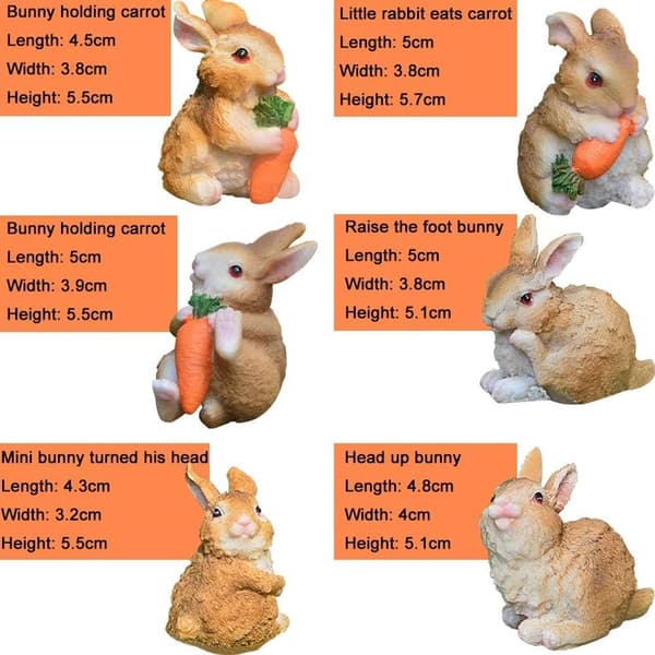 Harpiksfigurer, kaninhavepynt, elegante kaniner, påskepynt, harpiks KLB