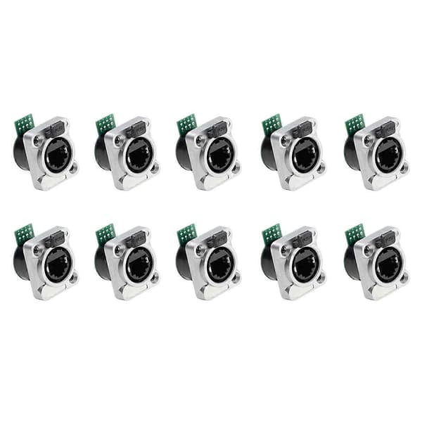 10 stk Ethernet Rj45 Chassisplugg NE8FDP Ethernet Gjennomføringsplugg IP65 Vanntett B