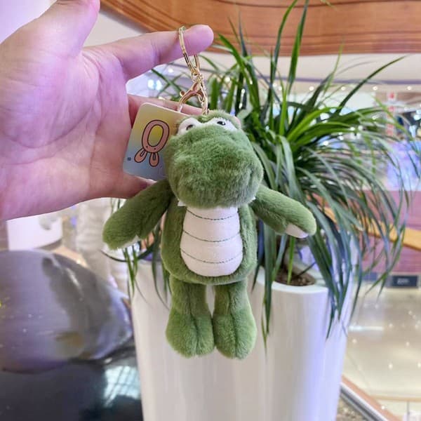 Mini Plush Small Crocodile Animal Pendant Soft Comfortable Skin-friendly Plush Doll for Students Backpack Decoration 1pc Dark Green