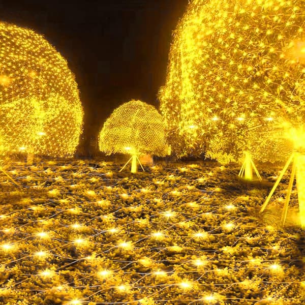 Udendørs julelysnet, 3M x 2M 192 LED julelyskæde-net, til buske, have, juletræ, soveværelse, altan