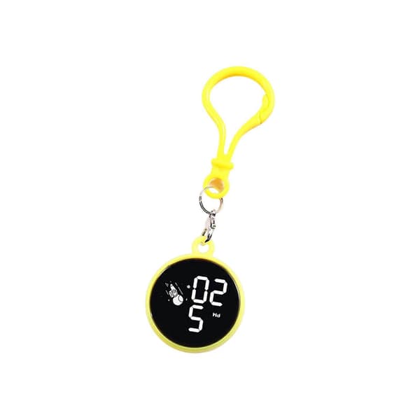Shockproof LED Backpack Clocks Touch Screen Simple Electronic Watches with Key Buckle Children's Gift Yellow Yellow