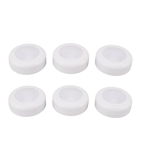 6 pcs LED Puck Lights with Remote Control Dimmable Circular Lamp for Under Cabinet Wardrobe Counter Lighting White