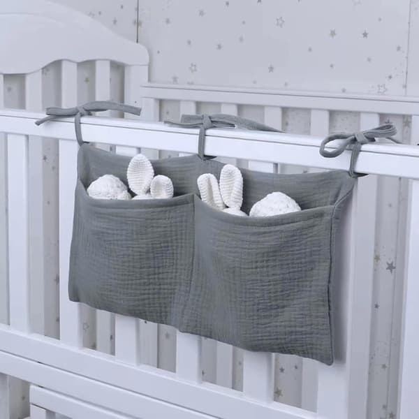 (Grey) 1 pc hanging diaper storage, crib hanging storage, crib