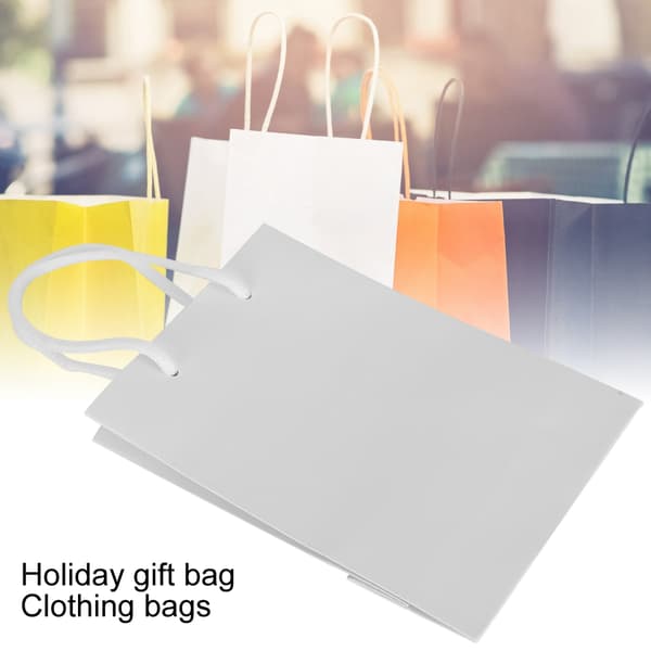 10 pcs Drawstring Paper Bags, Portable Crafts, Gift Handbag, Clothing Packaging Tools, White