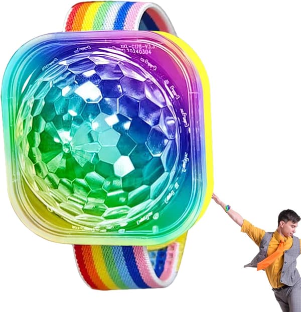 Luminous Bracelet - Portable Disco Light - USB Rechargeable Bracelet with Suction Cup (DB)
