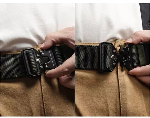Brunt taktisk belte for menn 1,5 tommer kraftig belte, nylon hurtigspenne