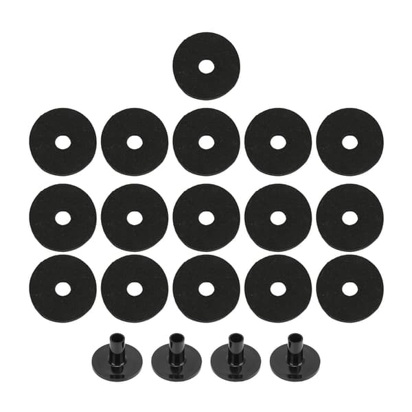 20 Pcs/Set Cymbal Replacement Accessories Plastic Felt Cymbal Sleeves for Most Drum Kits Black