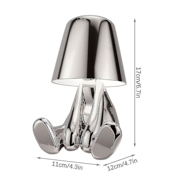 Thinker - Lamp Collection Creative Little Golden Man Living Room Table Lamp Home Decor Gift - Silver