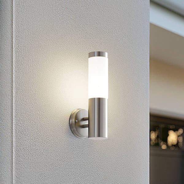 Utendørs vegglampe 'Kristof' i rustfritt stål Grå Grey