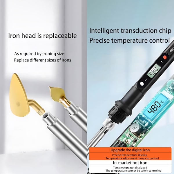 Compact Craft Iron with Digital Temperature Control, 80W Portable Mini Heat Tool for Sewing Projects and Accessories.