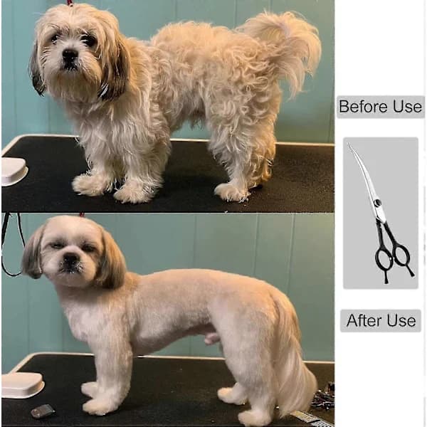 8 tommer buede hundesakser - Profesjonelle hundesakser - Sakser for kjæledyrpleie