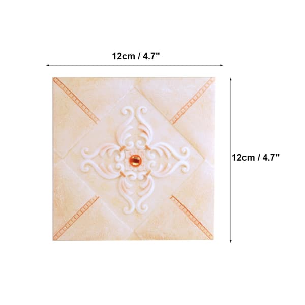 10 Pcs Self-Adhesive PVC Tile Floor Wall Stickers 3D Decal Home Decor 12CM*12CM #2