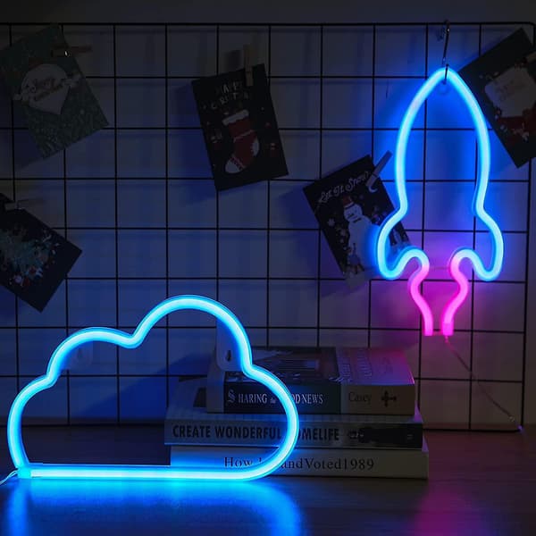 Neonlys, hengende neonlys USB/ Neonlyslampe for bar, bryllupsdekor, bursdagsfest etc.
