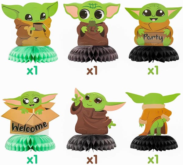 6-delt sett Galaxy Wars-tema bursdagsfestdekorasjoner, 3D-honningkake