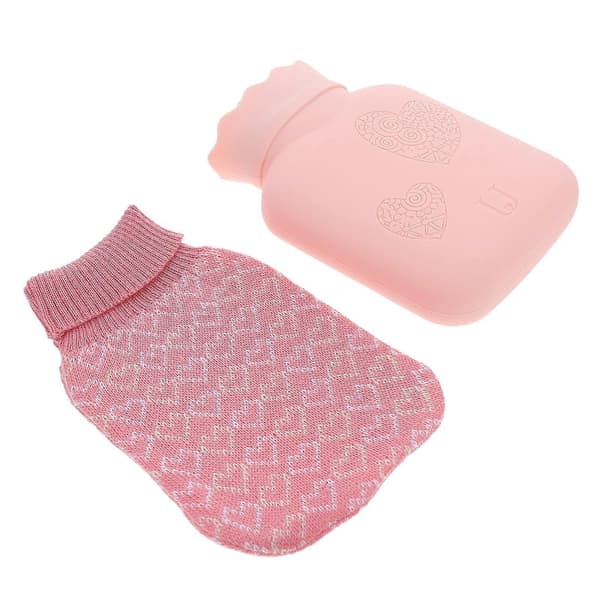 Durable Hand Warmer Hot Water Bottle for Winter Use Portable Pink
