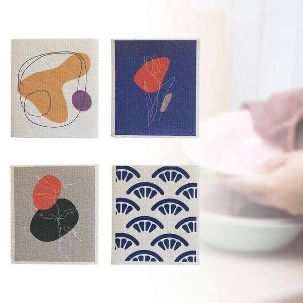 4 stk. non-woven rengøringsklude, vaskbare genanvendelige håndklæder til stil A Sty;le A