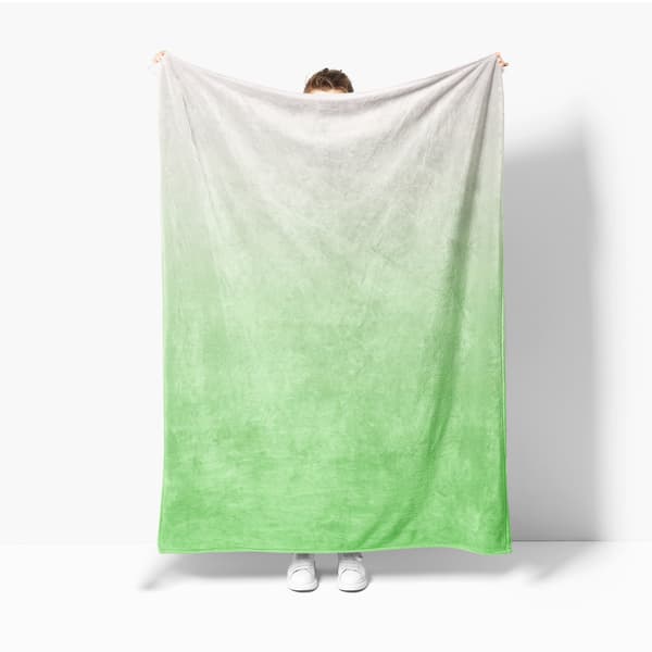 Filt grøn gradientfarve 150*100cm blå fløjlsfilt