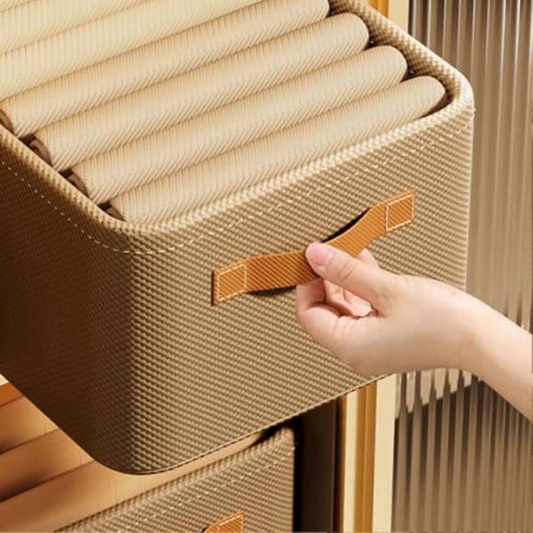 Wardrobe Storage with Handles, Large Capacity, Foldable Steel Frame, Wardrobe Basket for Sweaters and T-shirts