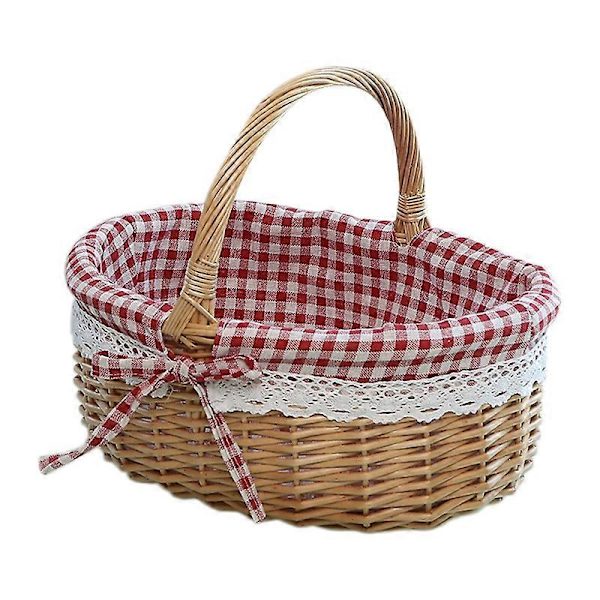 Wicker Gift Baskets Empty Oval Willow Woven Picnic Basket with Handle Wedding Basket Small