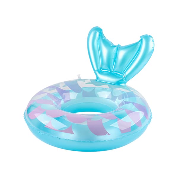Havfruebøye, 1 stk rosa PVC oppblåsbar svømmering, havfruebøye