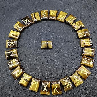 25 st Amorphous Gemstone Runes Alphabet Engraved Rune Crystals Divination Runes