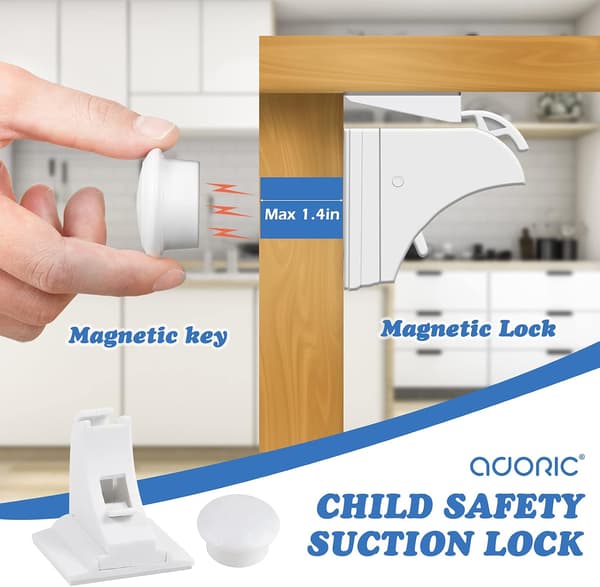 Børnesikring til skabe og skuffer - Magnetisk børnesikring