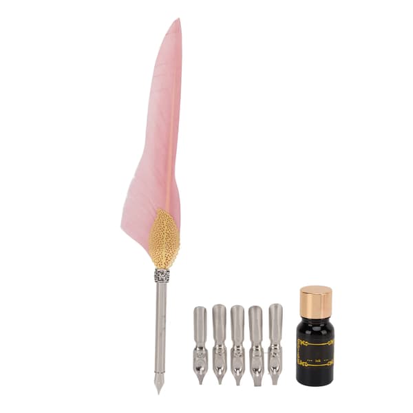Feather Pen Set Durable Creativity Easy Writing Stationery Gift Box for Lovers Teachers Classmate Gift Dirty Powder