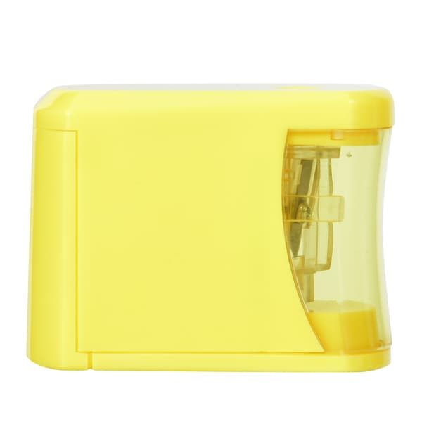 Yellow ABS Electric Pencil Sharpener, Efficient, with Non-Slip Base, Office Supplies for Students, Aquaforge