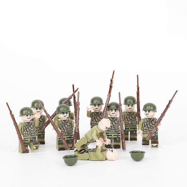 24 Militære Figurer Militærblok, Soldater Tegleleksager US Army