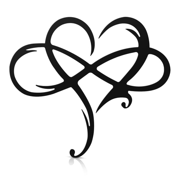 Infinity Hjärta Stål Väggdekor Metall Väggkonst Kärlek Väggskylt för Hembröllopsdekor