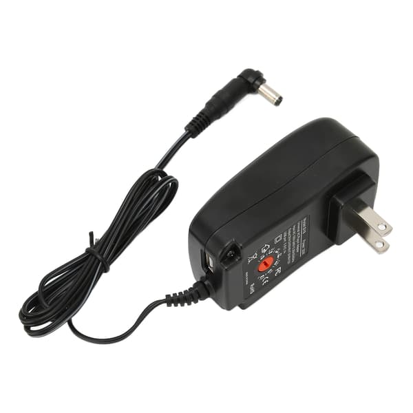 Multifunktionel 30W universel strømadapter med USB-port justerbar spænding strømadapter 100‑240V US-stik