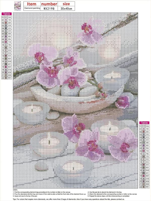 Diamantmaling til voksne, blomster 30x40cm fuld 5D diamantmaling