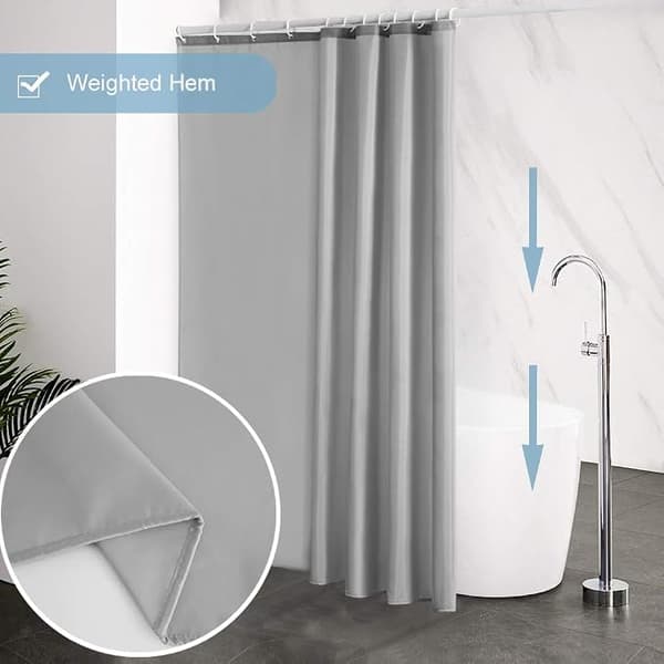 Vandtæt ensfarvet polyester badeforhæng (grå 180*180cm)