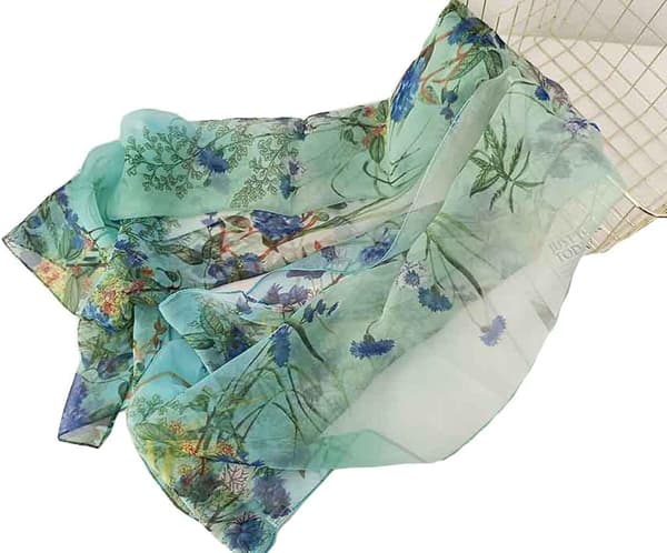 Women's Scarf, Lightweight Shawl, Elegant Floral Pattern, Sheer Scarf, Shawl, Wrap