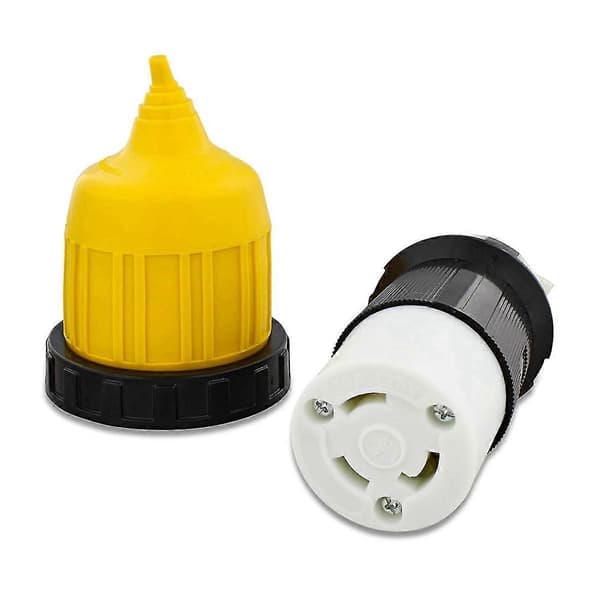 L5-30R-stik med drejelåsindgangsstik, strømkabelbeskyttelse og ring 30A 125V (30AFDC +30ARCV) Som vist As shown