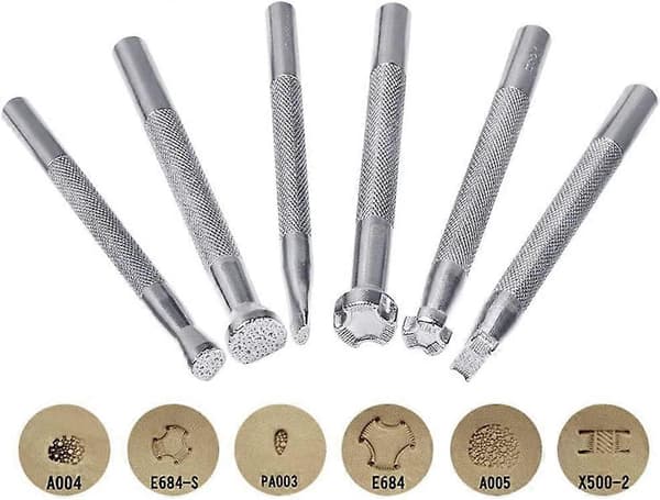 Leather Stamping Tool Kit 6-Piece Punch Stamp Set for Engraving and Saddlery DIY Leather Tools (FMY)