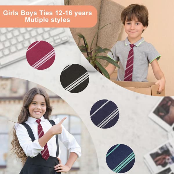 Slips til kvinder, sort slips stribet kvinder piger drenge skole dimission A: bordeaux & hvid - A: Maroon & White
