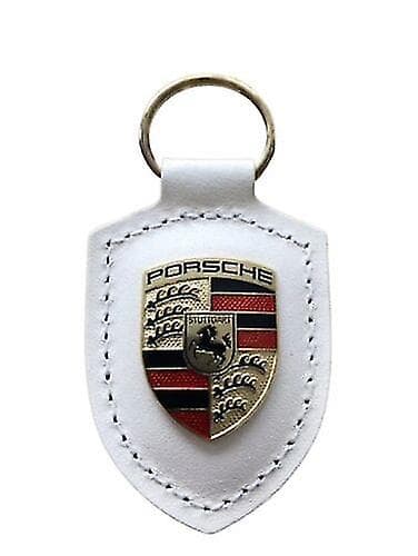Porsche Crest Nøglering i læder - Hvid (wap0500950e)