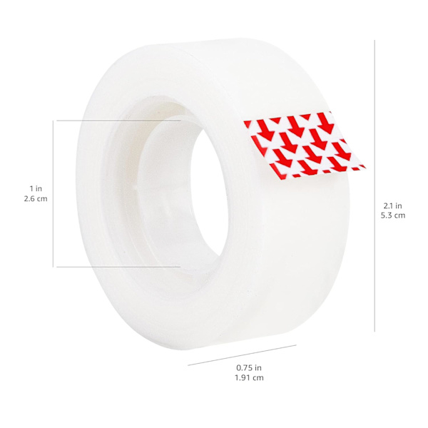 Osynlig tejp gör det svårt att lämna spår när du skriver eller kopierar Matt tejp, 6-pack, Genomskinlig, 19,8 mm B x 25,4 m