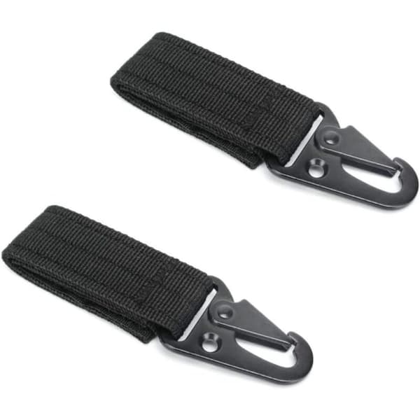 Taktisk karabinhage, sort, 2 stk. - Kompatibel med vest og webbing til camping og vandring